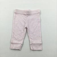 Pink & White Lightweight Jersey Trousers - Girls 0-3 Months