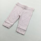 Pink & White Lightweight Jersey Trousers - Girls 0-3 Months