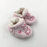 Bunny Pink Booties - Girls 3-6 Months