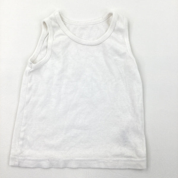 White Cotton Vest - Boys 2-3 Years