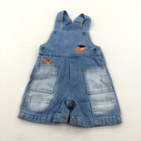 Crab & Submarine Short Denim Dungarees - Boys 3-6 Months