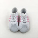 White Soft Sole Adidas Trainers - Girls - Shoe Size 3