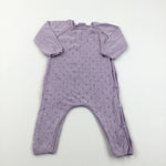 Patterned Lilac Knitted Romper - Girls 9-12 Months