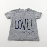 'Powered By Love…' Grey T-Shirt - Boys 3-6 Months