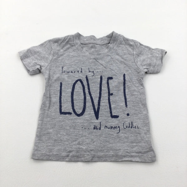 'Powered By Love…' Grey T-Shirt - Boys 3-6 Months