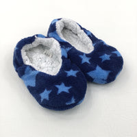Stars Blue Slippers - Boys - Shoe Size 10/11