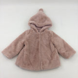 Pink Fluffy Coat - Girls 12-18 Months