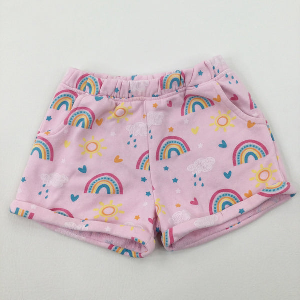 Rainbows Pink Jersey Shorts - Girls 3-4 Years