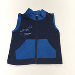 'Little Star' Navy & Blue Zip Up Lightweight Gilet - Boys 6-9 Months