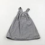 Glittery Grey Cord Dungaree Dress - Girls 9-12 Months