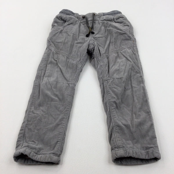 Grey Cord Lined Pull On Trousers  - Boys 2-3 Years