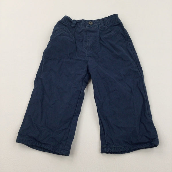Navy Lightweight Cotton Trousers - Boys 6-9 Months