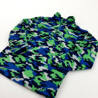 Blue & Green Camouflage Fleece Jumper - Boys 2-3 Years