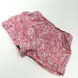 Flowers Pink Lightweight Cotton Shorts - Girls 6-9 Months