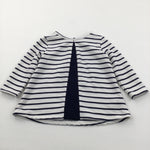 Navy & White Jersey Dress - Girls 6-9 Months