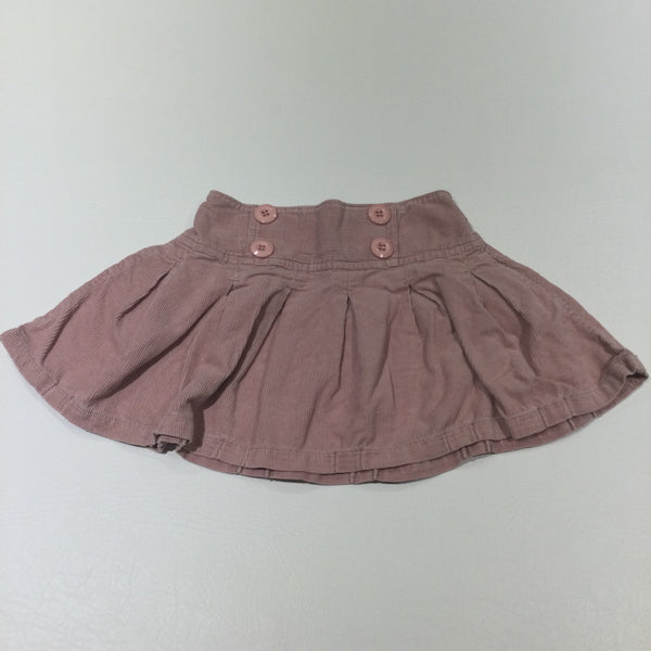 Dusky Pink Lightweight Corduroy Skirt - Girls 18-24 Months