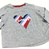 'Daddy' Heart Grey Long Sleeve Top - Girls 9-12 Months