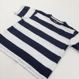 Navy & White Striped T-Shirt - Boys 8-9 Years