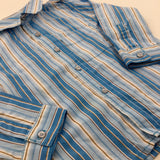 Blue, White & Tan Striped Long Sleeve Shirt - Boys 12-18 Months