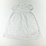 Colourful Spotty White Jersey Dress - Girls 9-12 Months