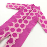 Pink Spotty Beach/Sun Suit - Girls 6-9 Months