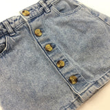 Button Front Denim Skirt - Girls 4-5 Years