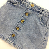 Button Front Denim Skirt - Girls 4-5 Years