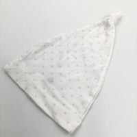 Stars Pink & White Knotted Jersey Hat - Girls Newborn