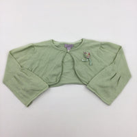 Flute Sleeve Green Cardigan - Girls 18-24 Months