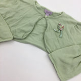 Flute Sleeve Green Cardigan - Girls 18-24 Months