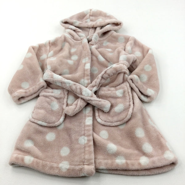 Spotty Pink & White Fleece Dressing Gown - Girls 2-3 Years