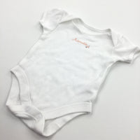 'Adorable' White Short Sleeve Bodysuit - Girls Newborn