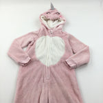 Unicorn Pink Fluffy Fleece Onesie - Girls 8-9 Years