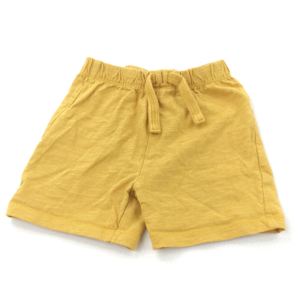 Mustard Yellow Lightweight Jersey Shorts - Boys 9-12 Months