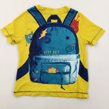 Faux Backpack Yellow T-Shirt - Boys 12-18 Months