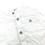 White Collarless Cotton Shirt - Boys 9-12 Months