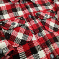 Red, White & Burgundy Checked Lined Shacket - Boys 12-18 Months