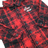 Mickey Mouse Red & Black Check Long Sleeve Shirt - Boys 18-24 Months