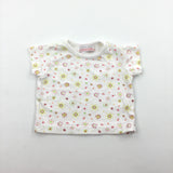 Flowers White T-Shirt - Girls Newborn