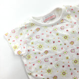 Flowers White T-Shirt - Girls Newborn