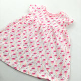 Flamingos Pink & White Jersey Dress - Girls 9-12 Months