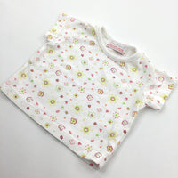 Flowers White T-Shirt - Girls Newborn