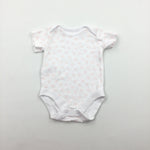 Flowers Pale Pink & White Short Sleeve Bodysuit - Girls Newborn