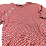 Red & White Striped Long Sleeve Jersey Tunic Top - Girls 6-9 Months