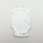 Hearts Pattern White Sleeveless Bodysuit - Girls Newborn