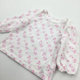 Hearts & Flowers Pink & White Long Sleeve Top - Girls Newborn