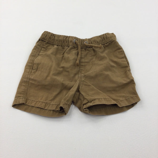 Tan Cotton Shorts - Boys 9-12 Months