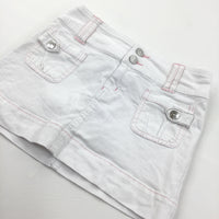White & Pink Denim Skirt - Girls 9-10 Years