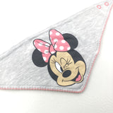 Minnie Mouse Grey Bib - Girls 0-6 Months