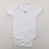 Unicorn White Short Sleeve Bodysuit - Girls 12-18 Months